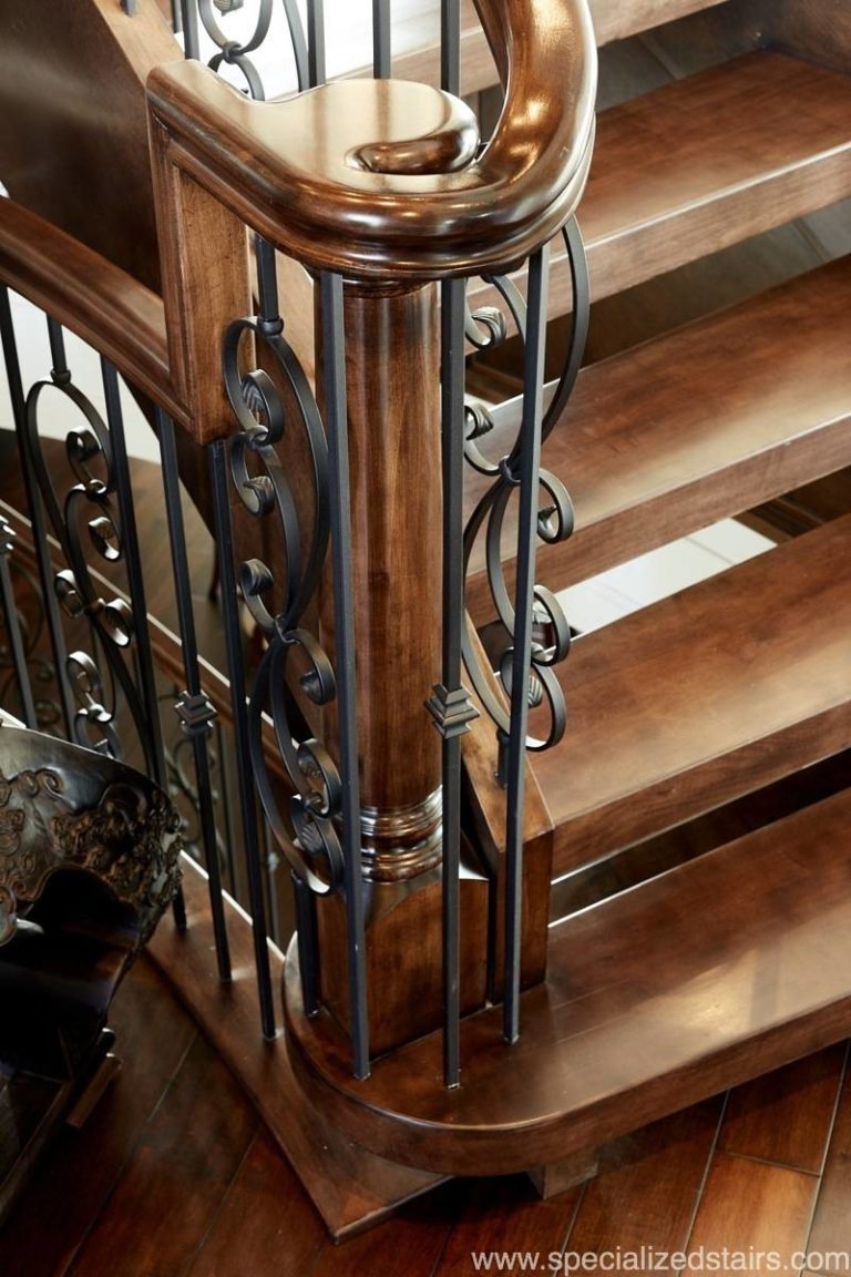 Elegant Maple Curve Specialized Stair Rail