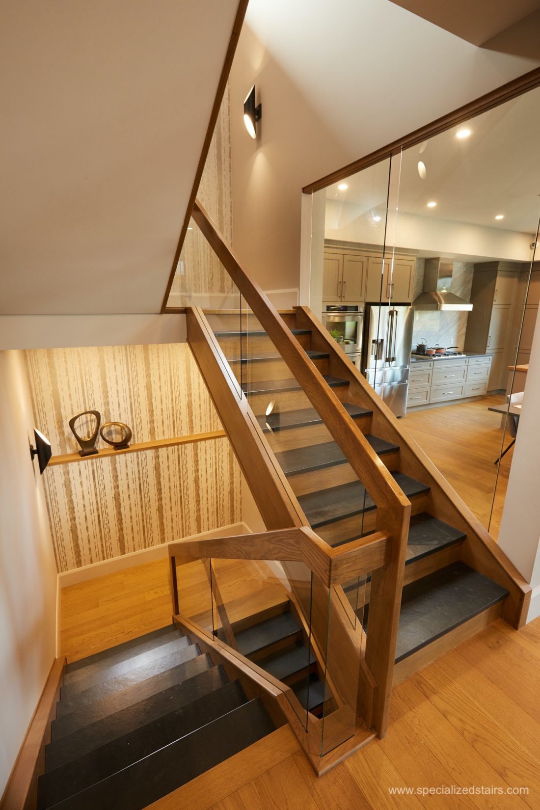 White Oak With Slate - Specialized Stair & Rail